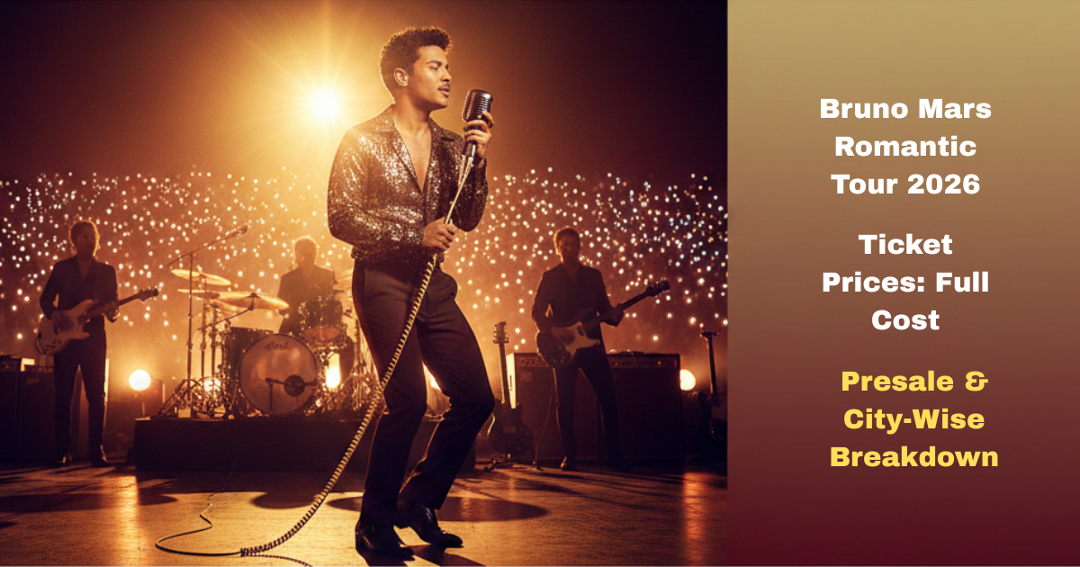 Bruno Mars Romantic Tour 2026 Ticket Prices: Full Cost, Presale & City-Wise Breakdown